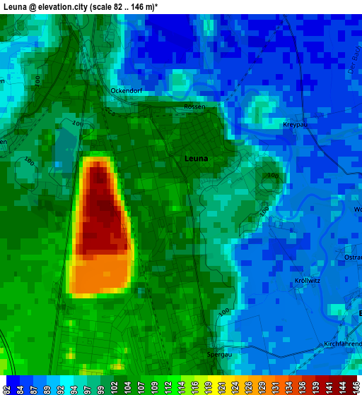 Leuna elevation map