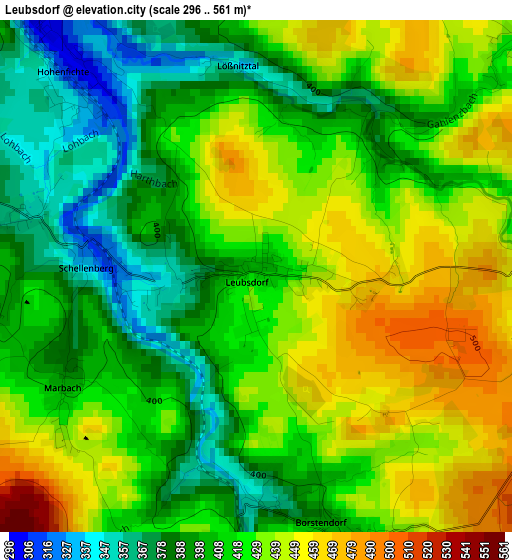 Leubsdorf elevation map