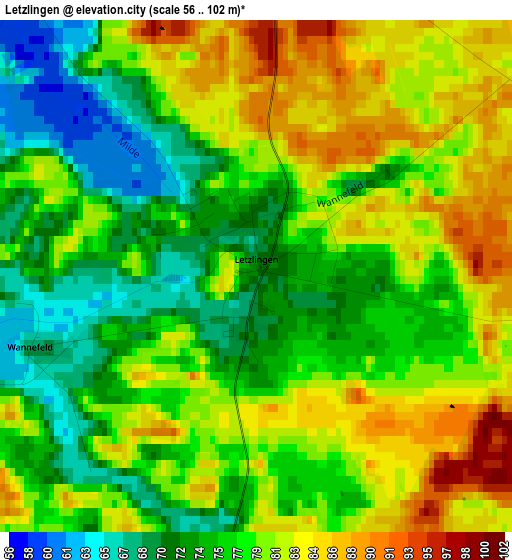 Letzlingen elevation map