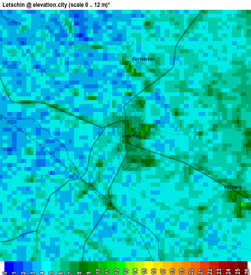 Letschin elevation map