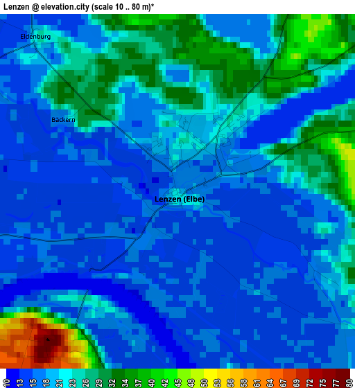 Lenzen elevation map