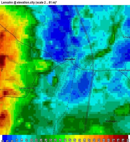 Lensahn elevation map