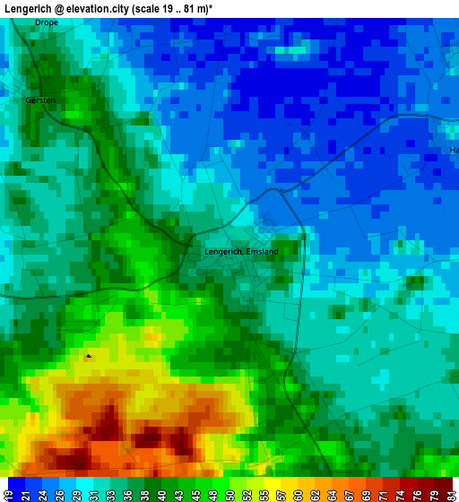 Lengerich elevation map