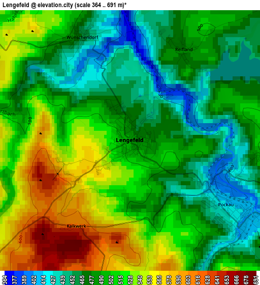 Lengefeld elevation map