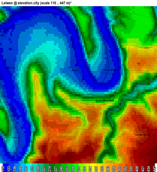 Leiwen elevation map