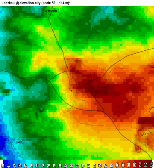 Leitzkau elevation map