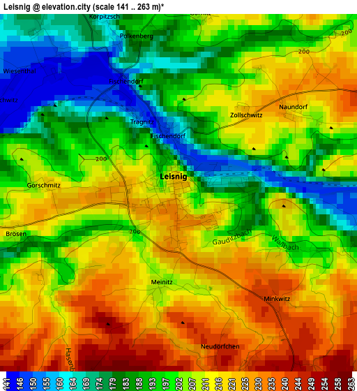 Leisnig elevation map