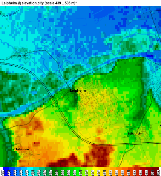 Leipheim elevation map