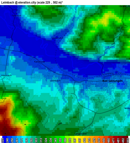 Leimbach elevation map