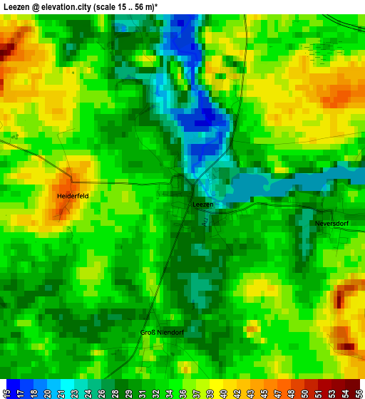 Leezen elevation map