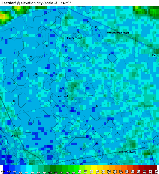 Leezdorf elevation map