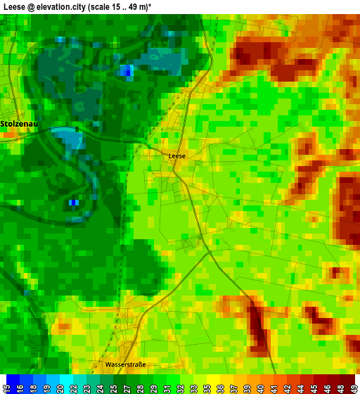 Leese elevation map