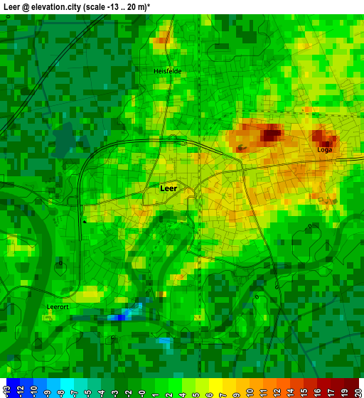 Leer elevation map