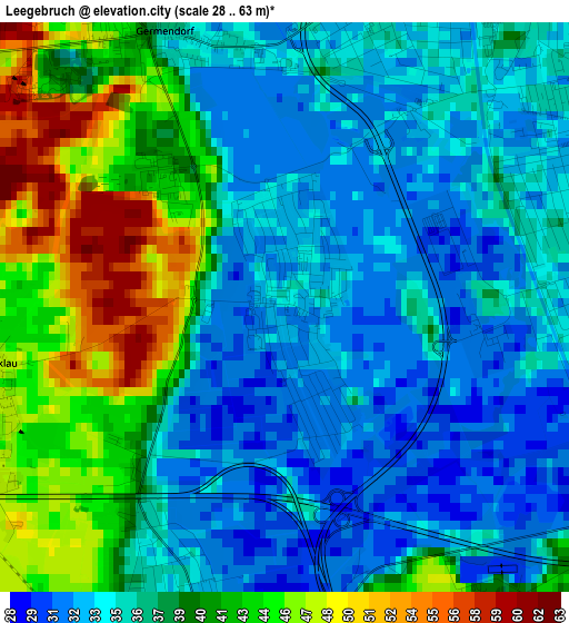 Leegebruch elevation map