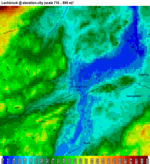 Lechbruck elevation map