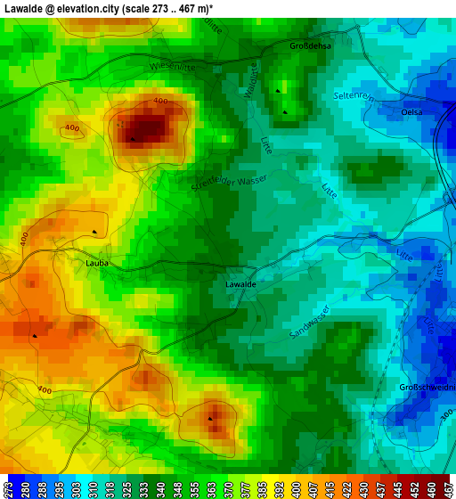 Lawalde elevation map