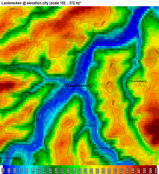 Lauterecken elevation map