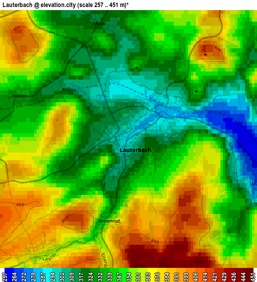 Lauterbach elevation map