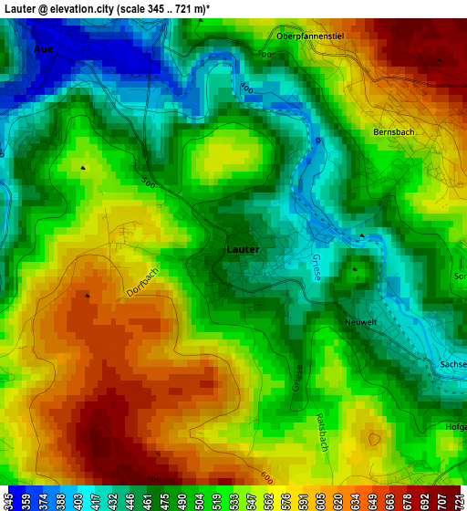 Lauter elevation map