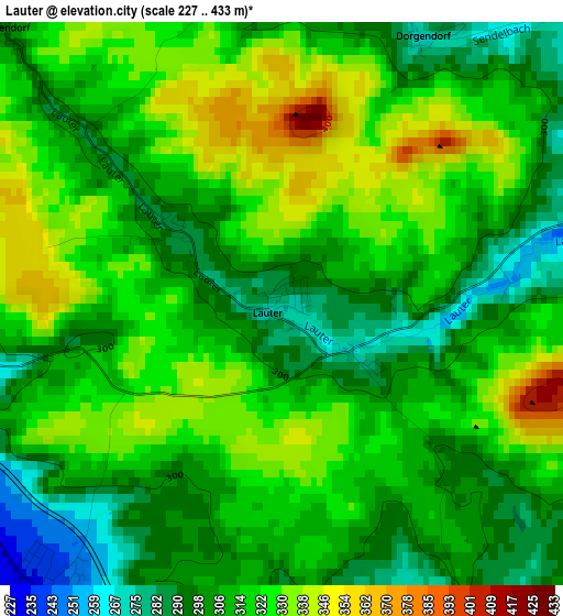 Lauter elevation map