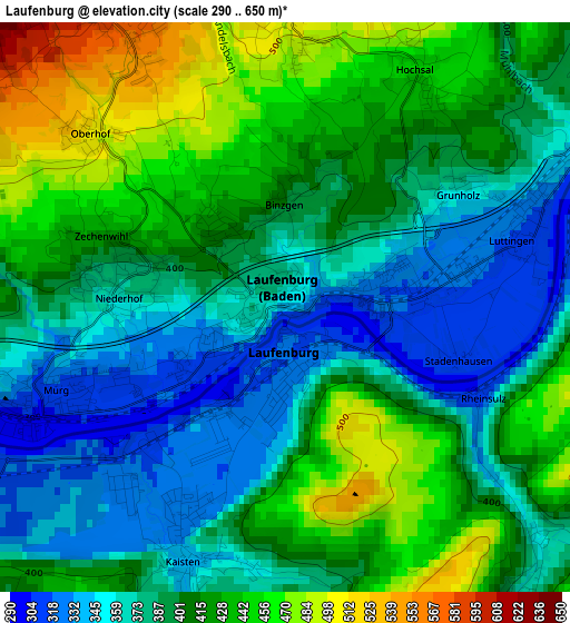 Laufenburg elevation map