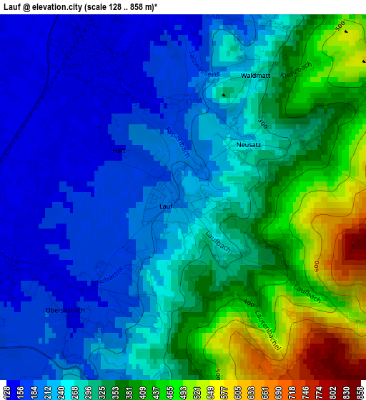 Lauf elevation map