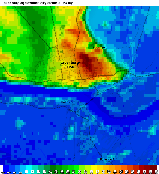 Lauenburg elevation map