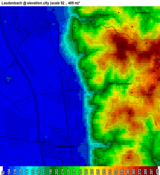 Laudenbach elevation map