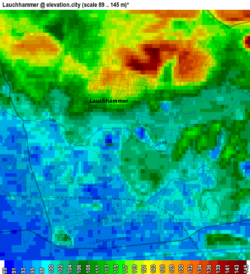 Lauchhammer elevation map