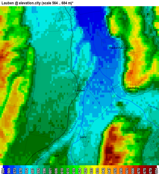 Lauben elevation map