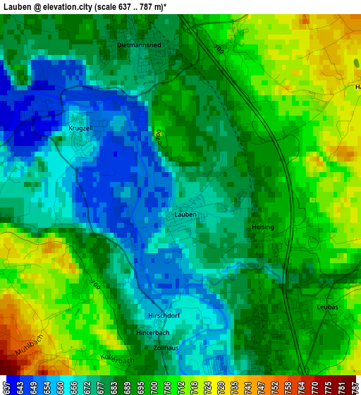 Lauben elevation map