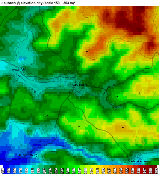 Laubach elevation map