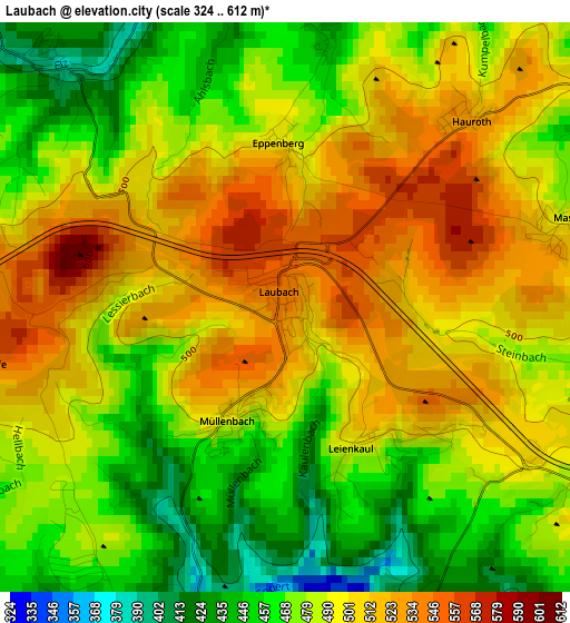 Laubach elevation map