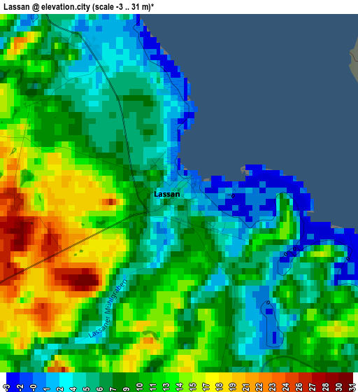 Lassan elevation map