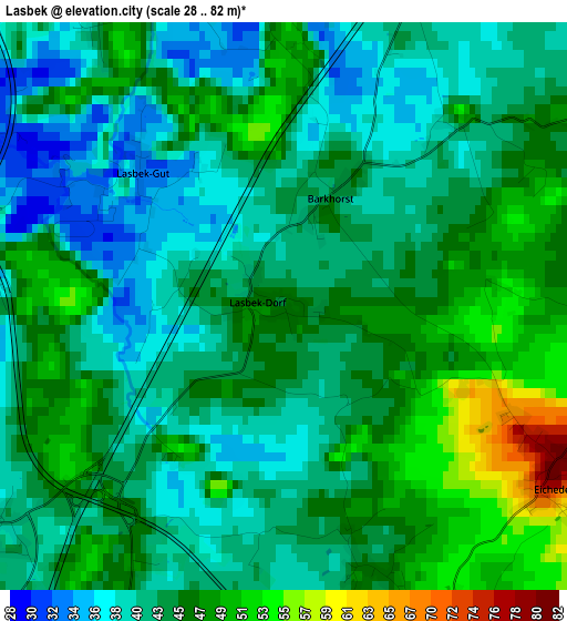 Lasbek elevation map