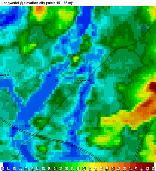 Langwedel elevation map