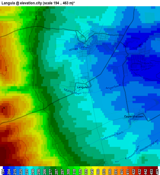 Langula elevation map