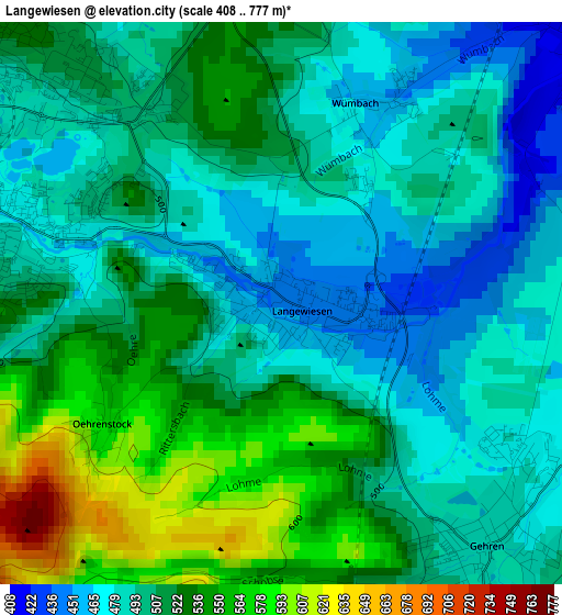 Langewiesen elevation map