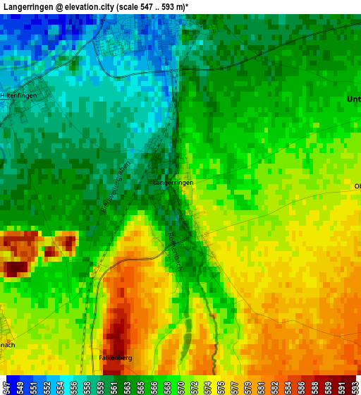 Langerringen elevation map