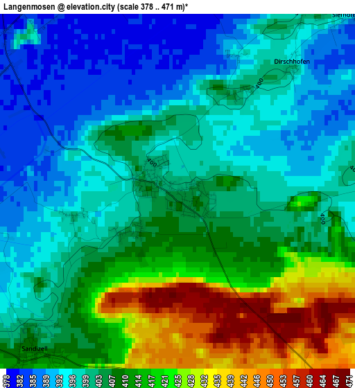 Langenmosen elevation map