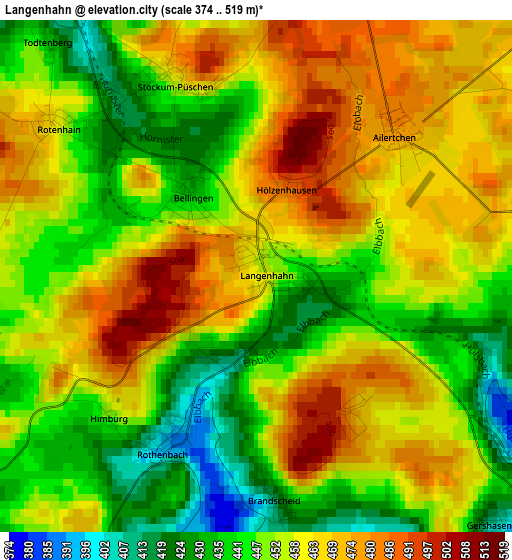 Langenhahn elevation map