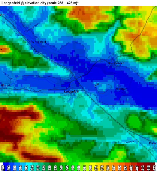 Langenfeld elevation map