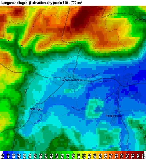 Langenenslingen elevation map