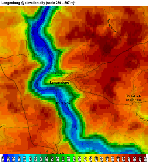 Langenburg elevation map