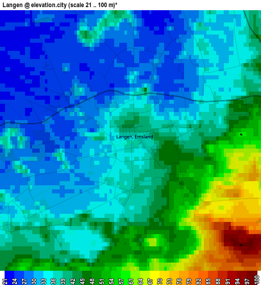 Langen elevation map