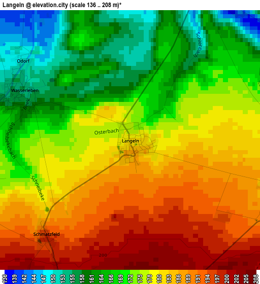 Langeln elevation map