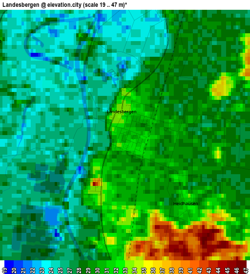 Landesbergen elevation map