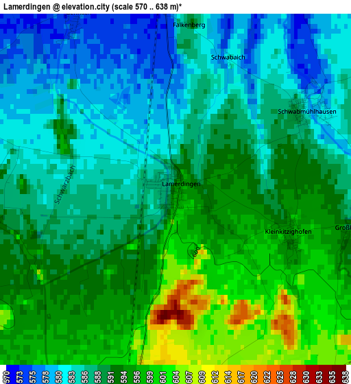 Lamerdingen elevation map