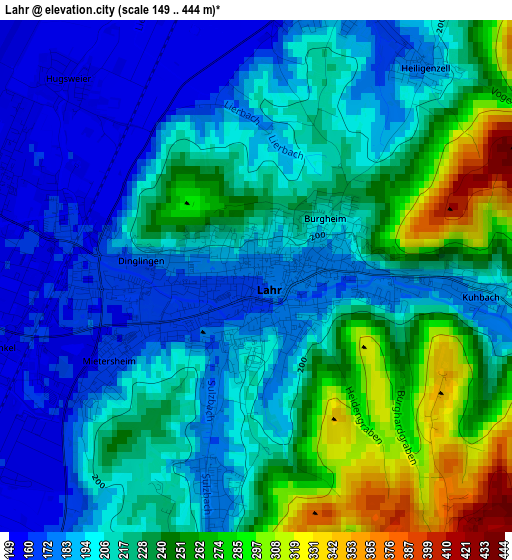 Lahr elevation map