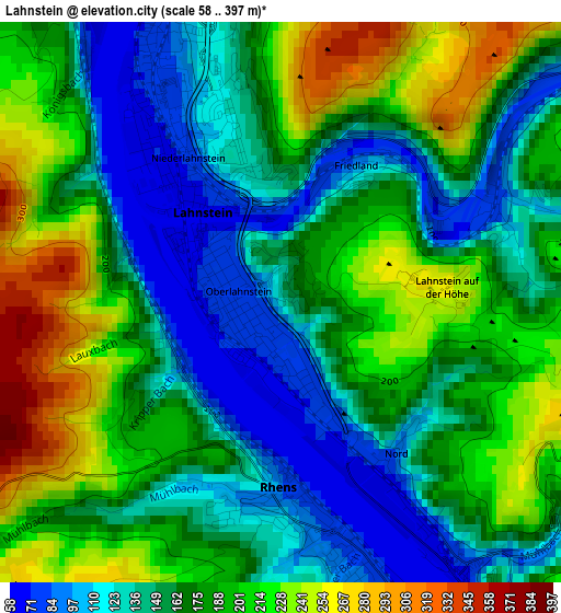Lahnstein elevation map